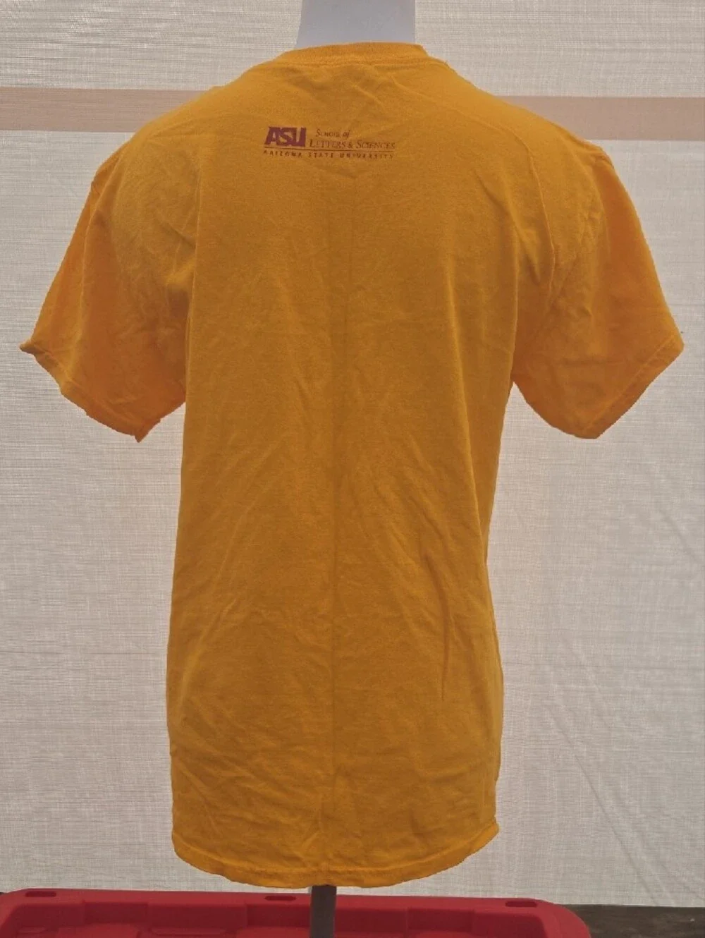 Gildan Yellow Short Sleeve Tee with Maroon Graphic